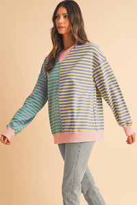 Colorblock Drop Shoulder Oversize Sweatshirt