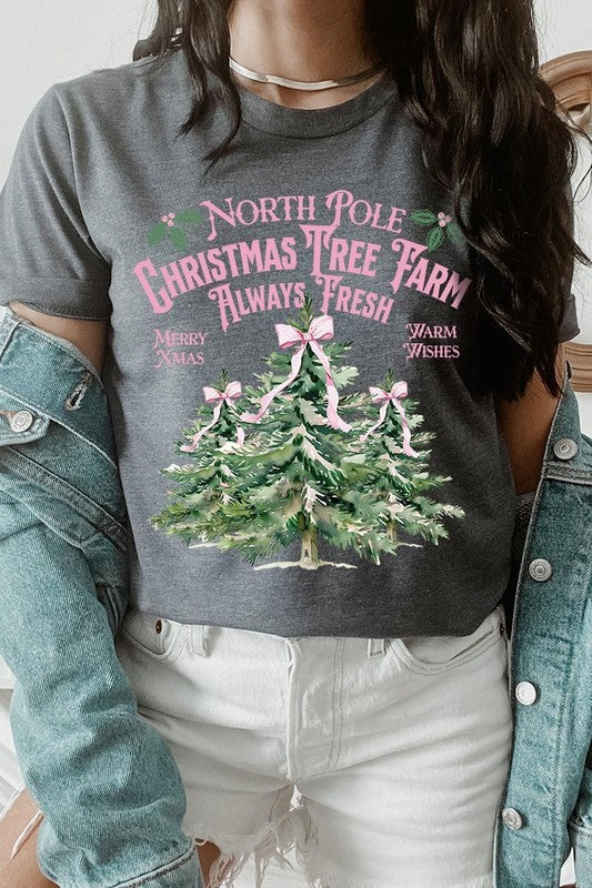 North Pole Christmas Tree Farm Graphic Tee