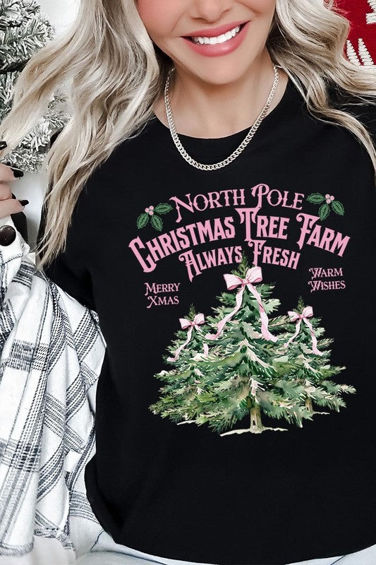 North Pole Christmas Tree Farm Graphic Tee