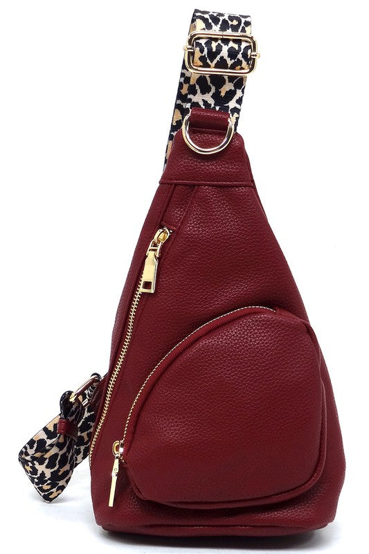 Leopard Strap Sling Backpack