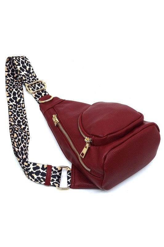 Leopard Strap Sling Backpack