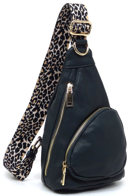 Leopard Strap Sling Backpack