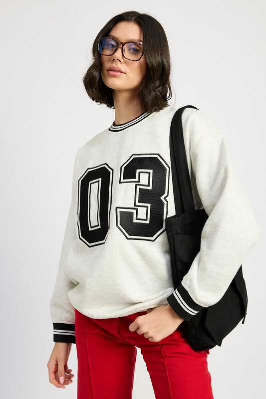 STRIPED COLLAR PULL OVER SWEATER