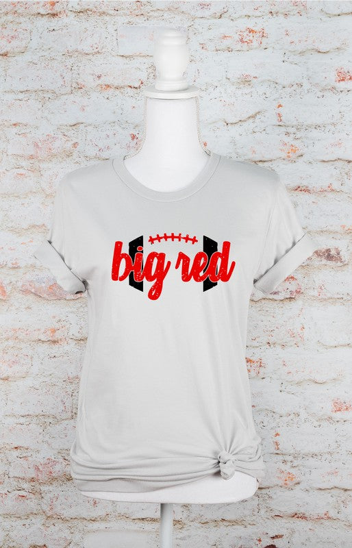 Big Red Football Graphic Crew Neck Tee