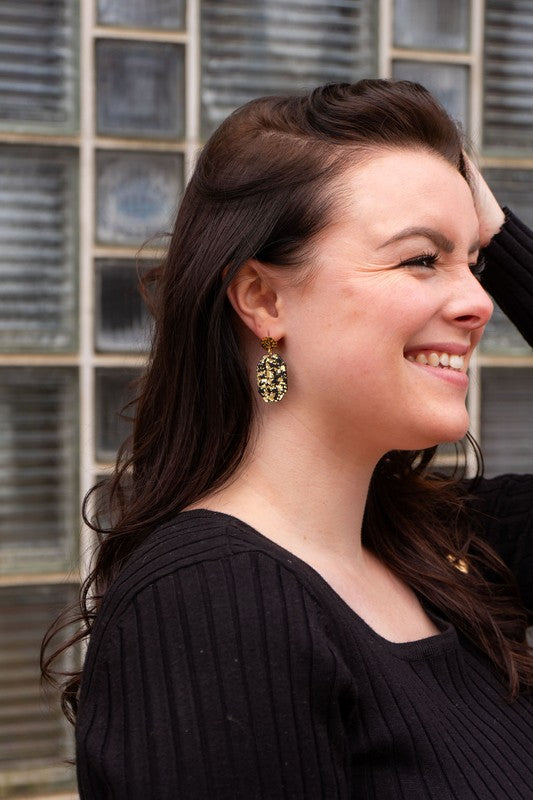 Lexi Earrings - Black Gold Flake