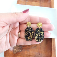 Lexi Earrings - Black Gold Flake