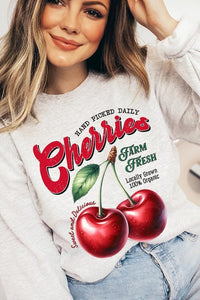 Farm Fresh Cherries Graphic Fleece Sweatshirts