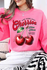 Farm Fresh Cherries Graphic Fleece Sweatshirts