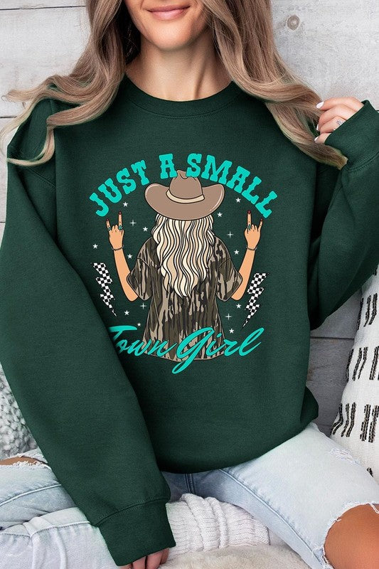 Just a Small Town Girl Camo Fleece Sweatshirts