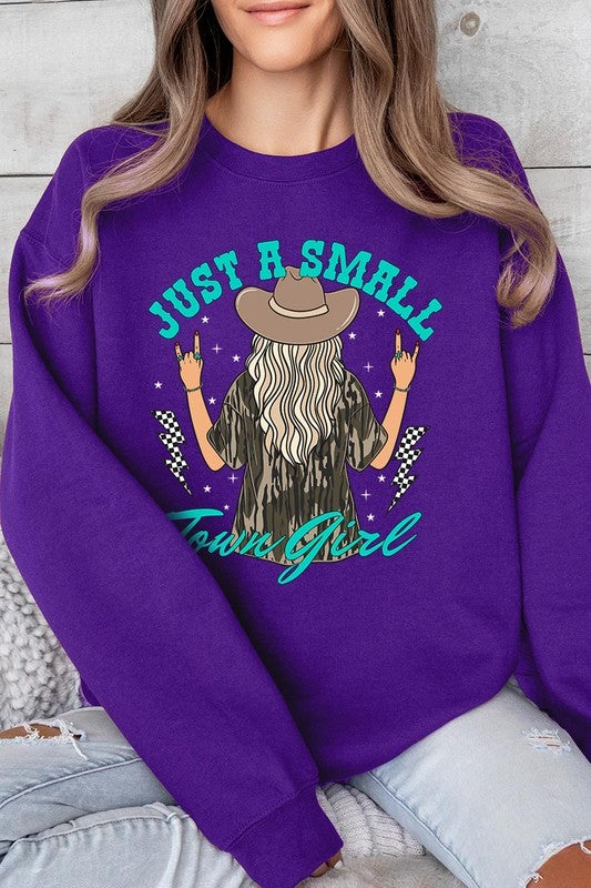 Just a Small Town Girl Camo Fleece Sweatshirts
