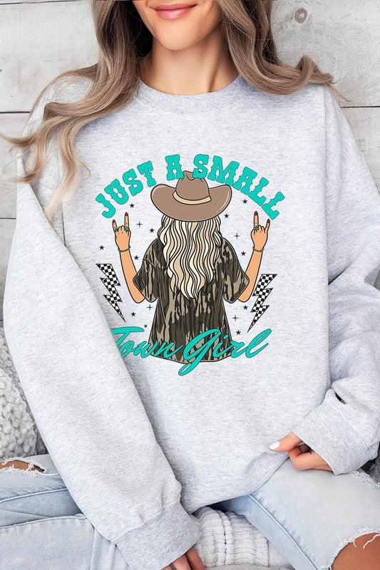 Just a Small Town Girl Camo Fleece Sweatshirts