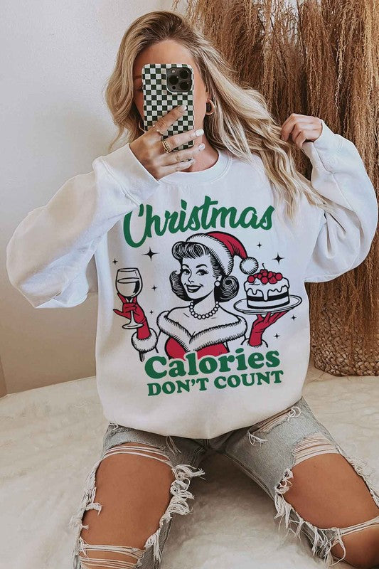 CHRISTMAS CALORIES DONT COUNT OVERSIZED SWEATSHIRT