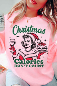 CHRISTMAS CALORIES DONT COUNT OVERSIZED SWEATSHIRT