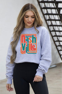 Colorful Nashville Cozy Crewneck Sweatshirt Plus Size