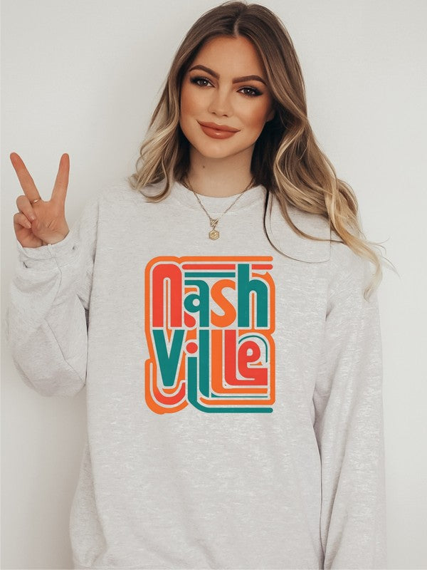 Colorful Nashville Cozy Crewneck Sweatshirt Plus Size