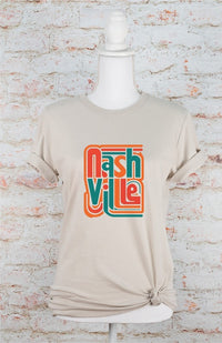 Colorful Nashville Crewneck Graphic Tee Plus Size