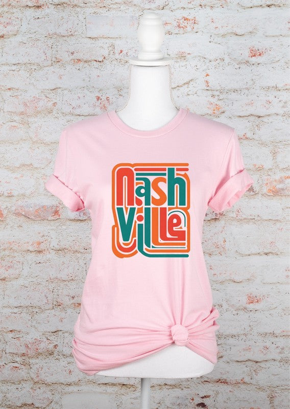 Colorful Nashville Crewneck Graphic Tee