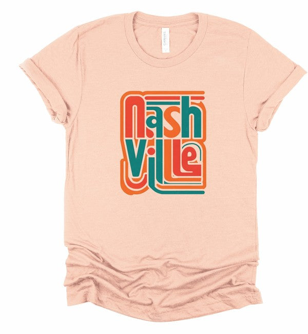 Colorful Nashville Crewneck Graphic Tee Plus Size