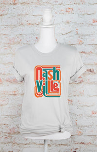 Colorful Nashville Crewneck Graphic Tee Plus Size