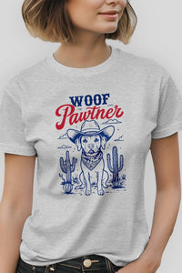 Woof Pawtner Puppy Western Graphic Tee