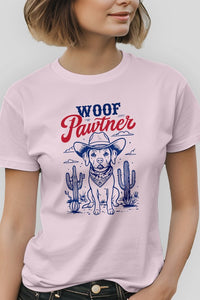 Woof Pawtner Puppy Western Graphic Tee