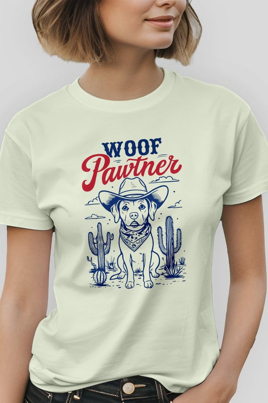 Woof Pawtner Puppy Western Graphic Tee