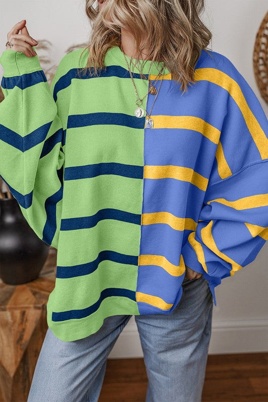 Women Colorblock Oversized Sweatshirts