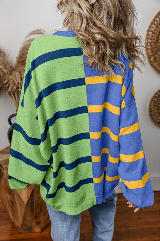 Women Colorblock Oversized Sweatshirts