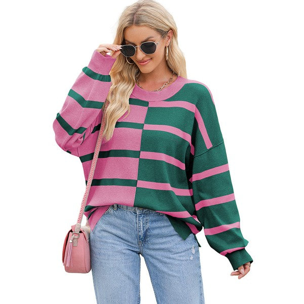 Women Colorblock Oversized Sweatshirts