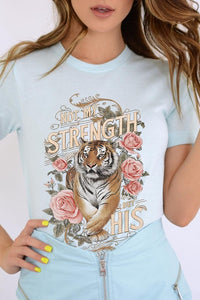 Not My Strength But His Tiger Graphic Tee