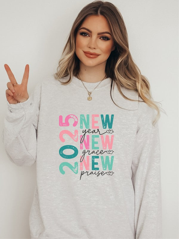 2025 New Year Graphic Crew Sweatshirt