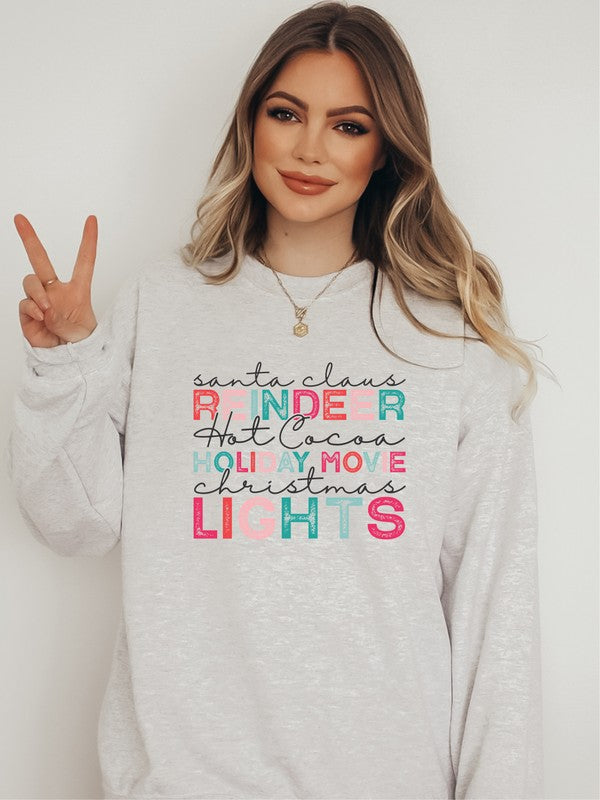 Santa  Reindeer Hot Cocoa Christmas Sweatshirt