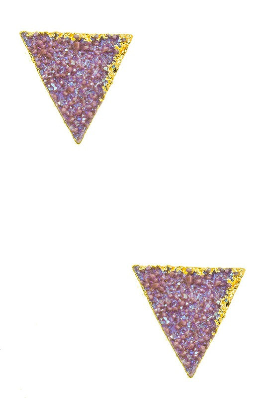 Triangle Druzy Studs