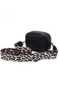 Leopard Webbing Guitar Strap Crossbody Camera Bag