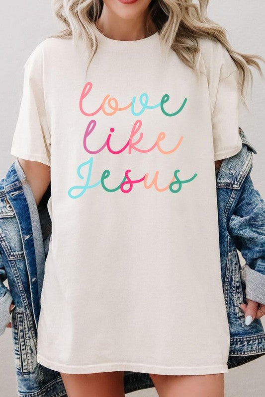 Colorful Love Like Jesus Graphic Heavy Cotton Tee