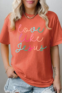 Colorful Love Like Jesus Graphic Heavy Cotton Tee