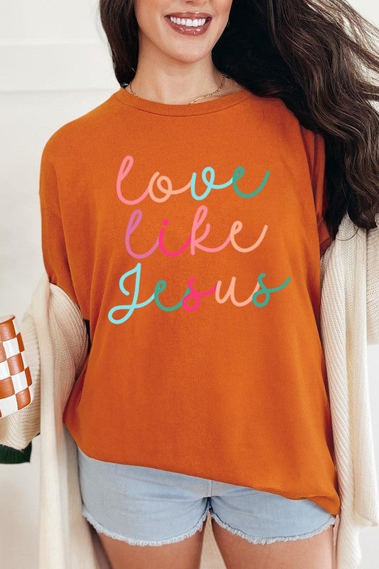 Colorful Love Like Jesus Graphic Heavy Cotton Tee