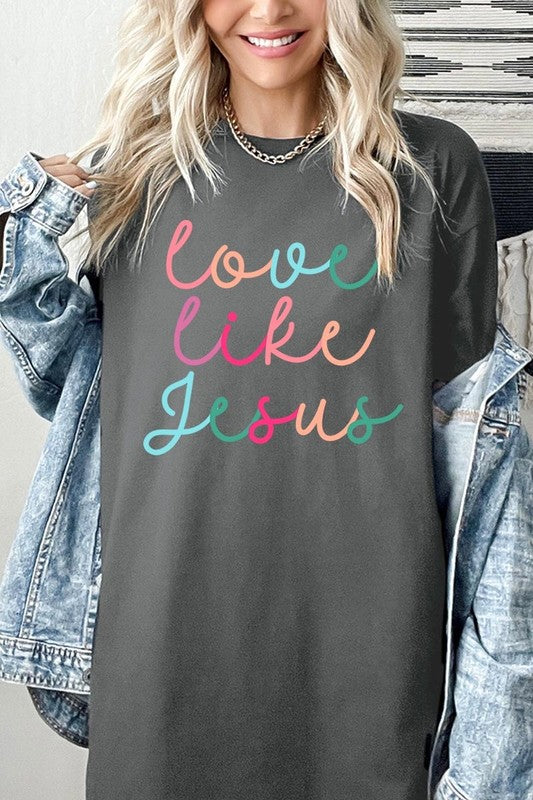 Colorful Love Like Jesus Graphic Heavy Cotton Tee