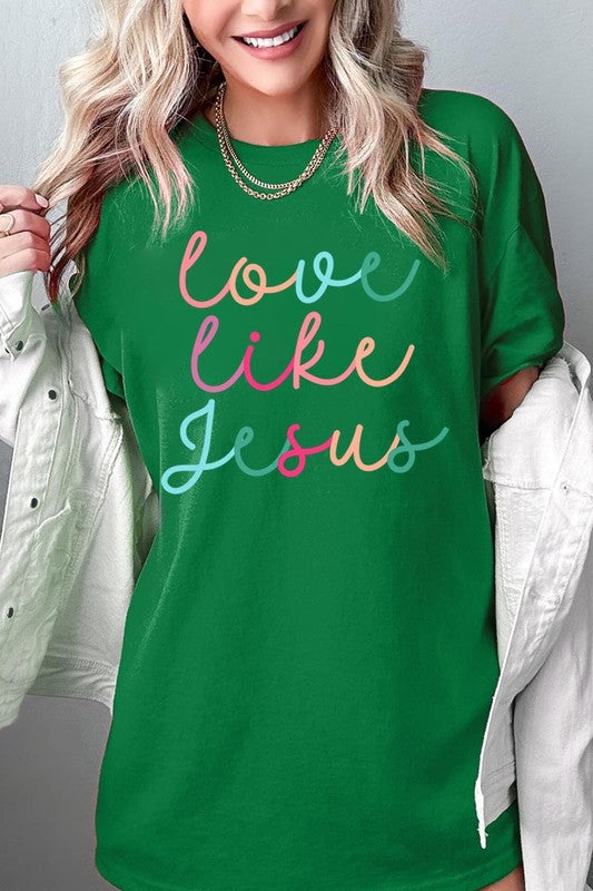 Colorful Love Like Jesus Graphic Heavy Cotton Tee