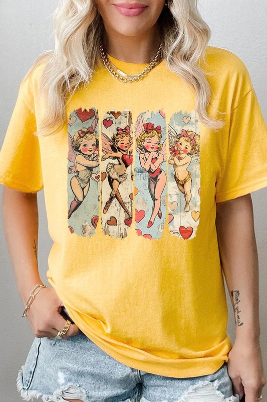 Retro Cupid Graphic Heavy Cotton Tee