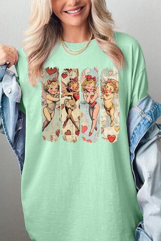 Retro Cupid Graphic Heavy Cotton Tee