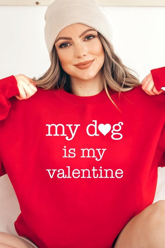 My dog Is My Valentine Graphic Sweatshirt