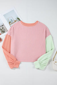 Women Colorblock Patchwork Drop Sweatshirts