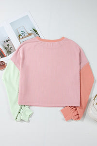 Women Colorblock Patchwork Drop Sweatshirts