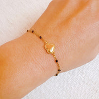 Dainty Color Dots Chain Heart Bracelet