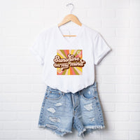 Retro Sunshine On My Mind Graphic V-Neck Tee