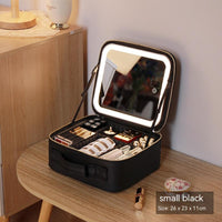 Cosmetic Bag-Storage With Mirror And LED Light