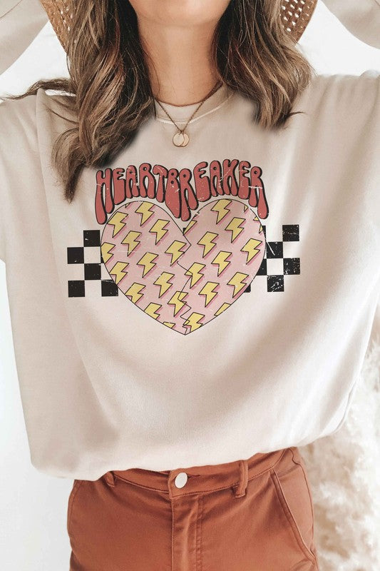 HEARTBREAKER LIGHTNING HEART Graphic Sweatshirt