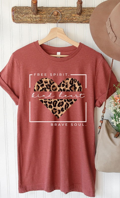 Free Spirit Leopard Heart Graphic Tee