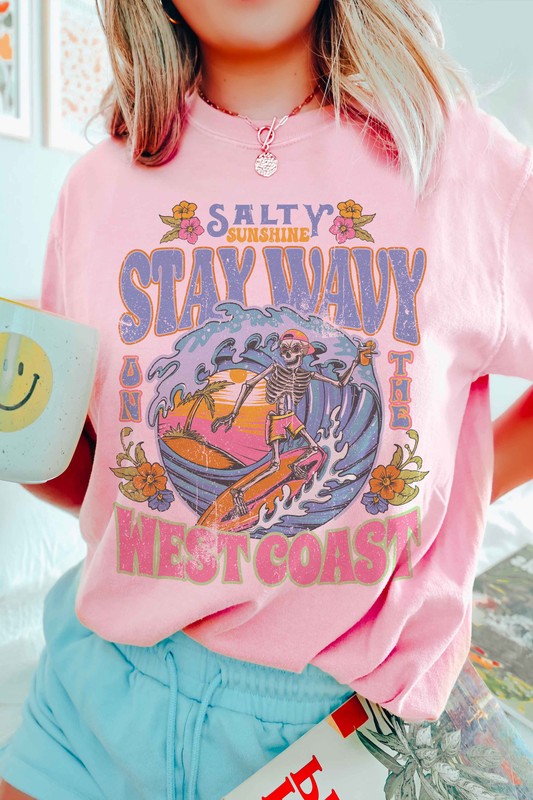 SALTY SUNSHINE STAY WAVY Graphic Tee